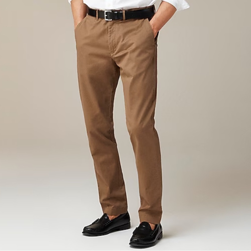 NWT J. Crew Men's 1040 Athletic Tapered Fit Chino Pants Tan 38 x 32 Office